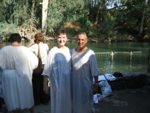 Lynn and I Baptized in the Jordan River