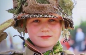 Richie the Saluting Boy on Omaha Beach