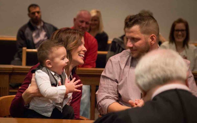 Thrilled Toddler Yells ‘Dad!’ After Adoption Decree is Announced